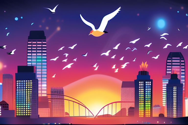 Bright city lights make birds around the world sing longer