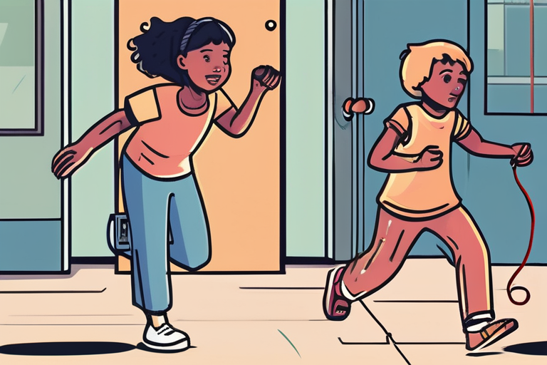 With makeshift jump ropes and hide and seek, kids play to cope with crisis