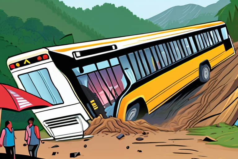 Landslide Devastation: 15 Killed as Torrential Rains Trigger Catastrophic Bus Crash in Northern India