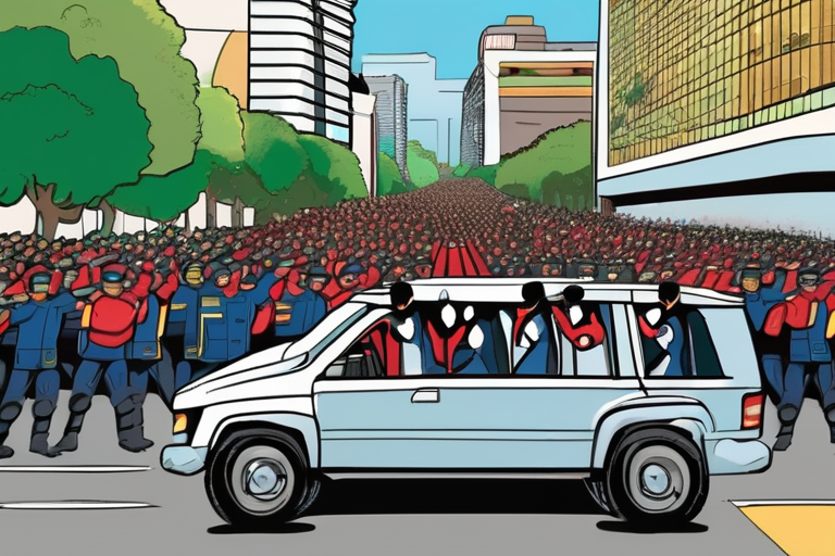 Protesters Target Ecuador President's Motorcade in Central Region