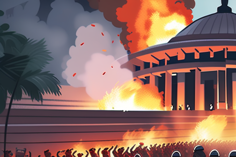 "Indonesian Parliament Building Torched in Deadly Mob Attack"