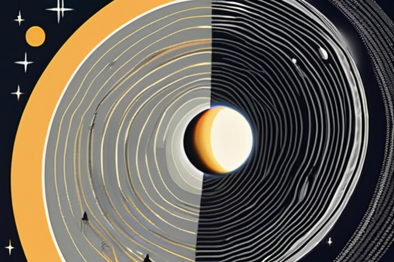 Moon Aligns with Saturn, Illuminating the Rings