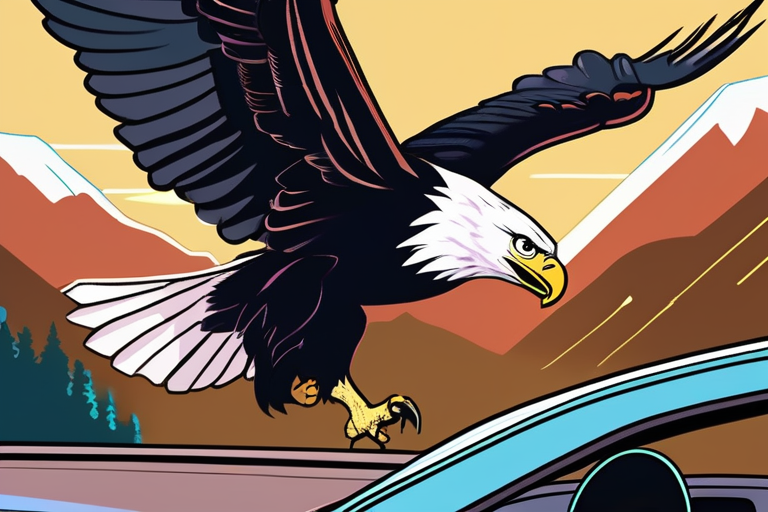 Bald Eagle Drops Cat Through Motorist's Windshield in North Carolina Near Great Smoky Mountains National Park