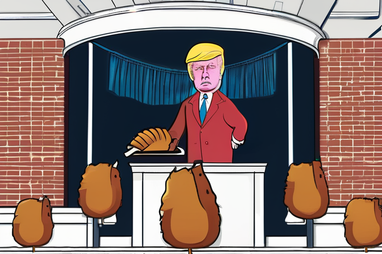 Trump Pardons Turkeys, Takes Aim at Democrats in Thanksgiving Address