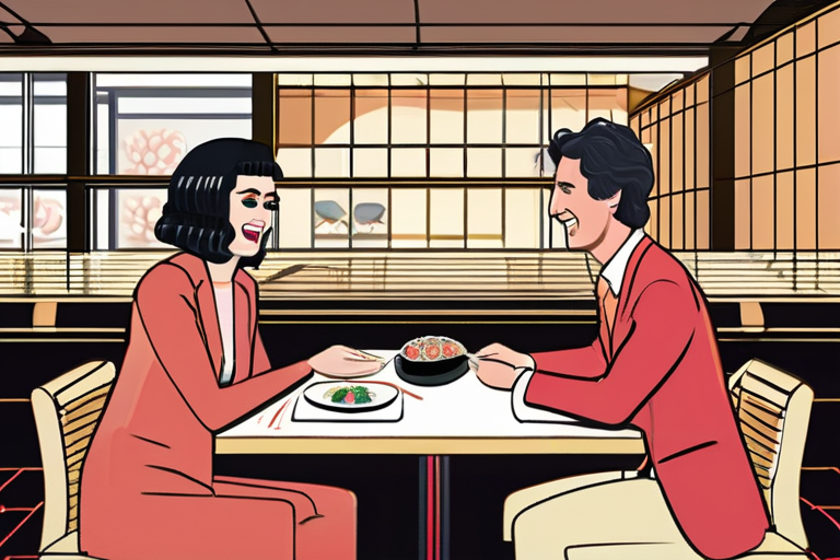 Katy Perry and Justin Trudeau Share Sushi Moment in Tokyo