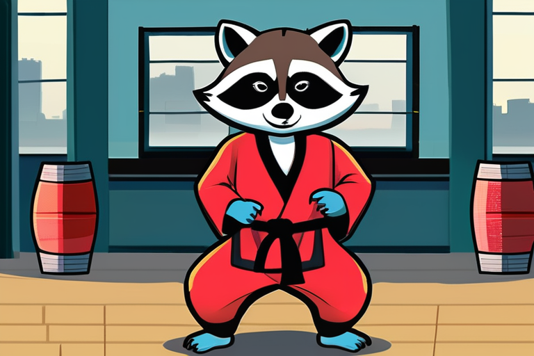 "Mischief Munchkin: Raccoon's Liquor-Fueled Crime Spree Targets Local Karate Studio"