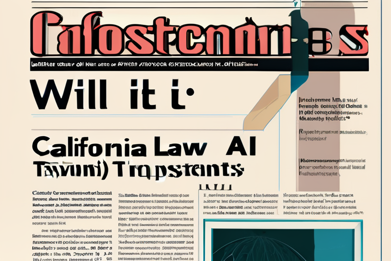 California Law Demands AI Transparency: Will it Prevent Next Disaster?
