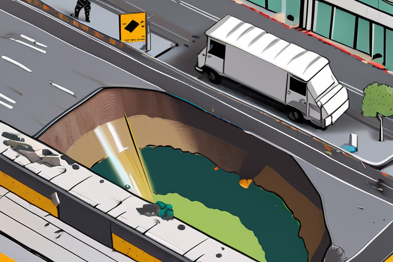 "Soda Truck Plunges into Mexico City Sinkhole in Shocking Crash Caught on Camera"