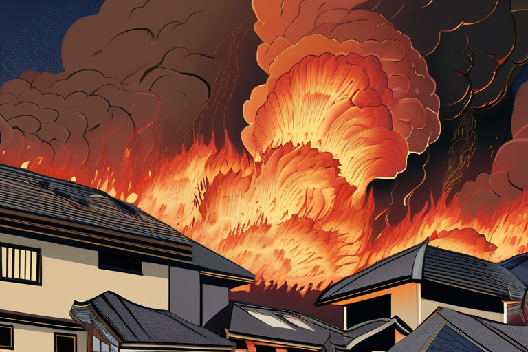 URGENT: Fire Sweeps Japan, Damages 170 Homes, Evacuations Underway